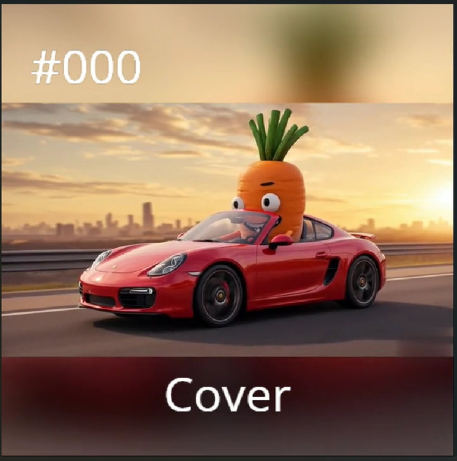Carrot Hero NFT #000 Cover: The iconic original base image and rare collectible