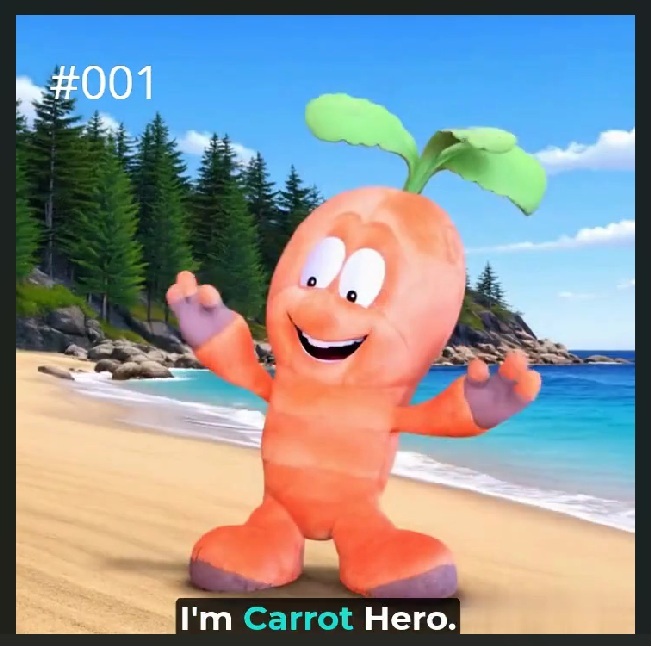 Carrot Hero NFT #001 Meet The Hero: First animated sequence capturing the humor of the hero